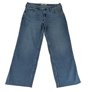 Y2K Hollister Low-rise Baggie Jeans Raw Hem Women's Size 14 Stretch‎ Wide Leg